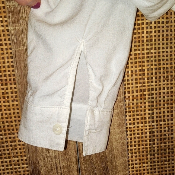 Anthropologie Cloth and Stone white button up shirt 100% Tencel women's size med - Picture 4 of 10